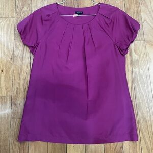 Ann Taylor Fuchsia Silk Top